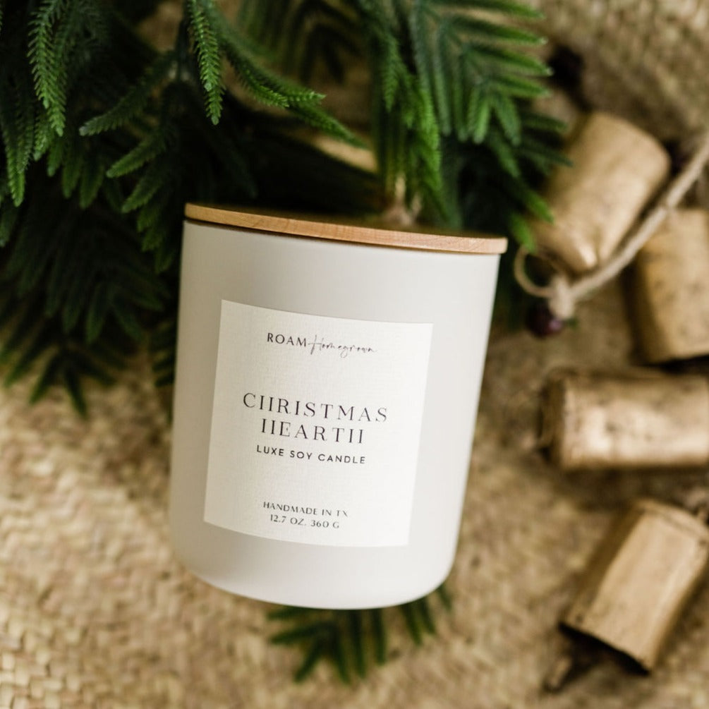 Christmas Hearth Luxe Cream Candle - ROAM Homegrown