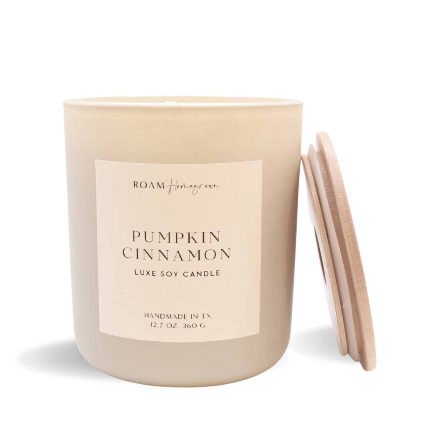 Pumpkin Cinnamon Luxury Soy Candle, 12.7 oz, Cream