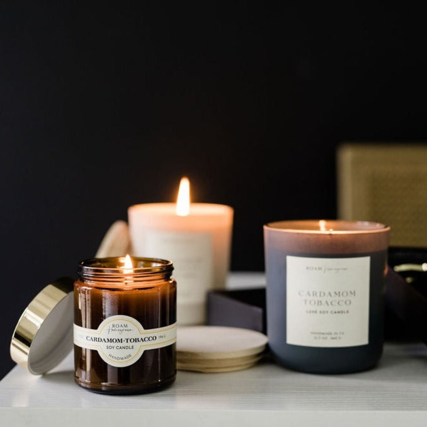 cardamom tobacco collection handpoured strong scented soy candle