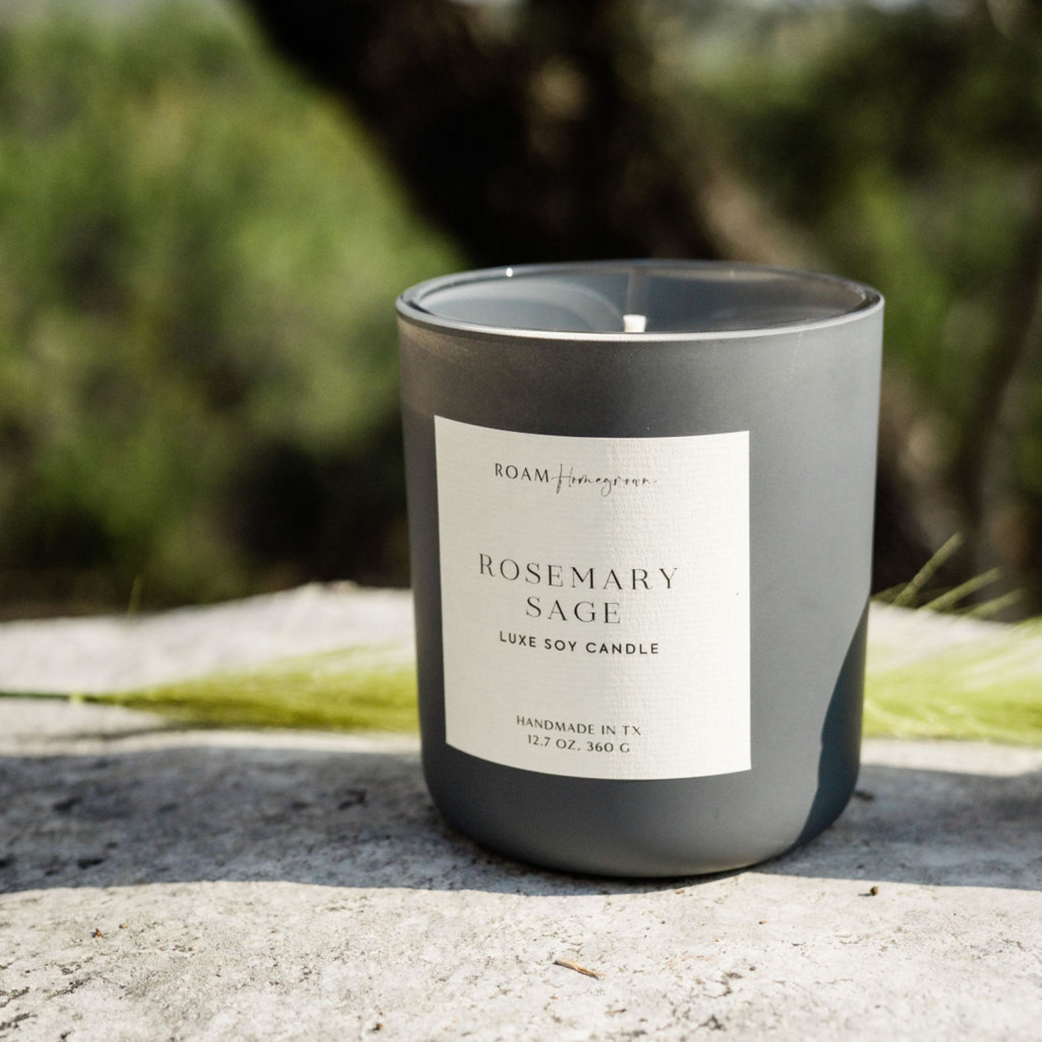 rosemary sage natural soy candle with long lasting burn and strong scent throw
