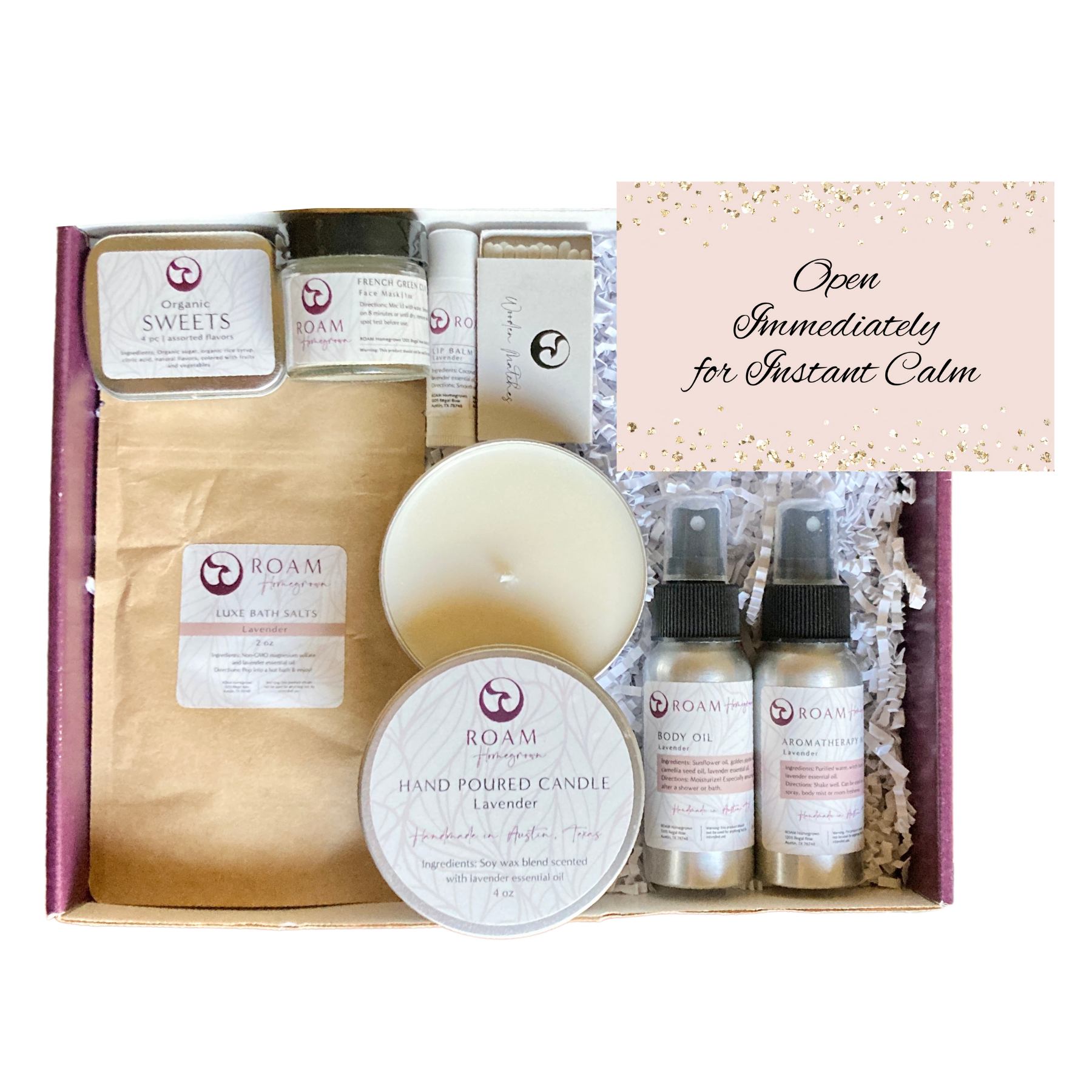 Natural Lavender Spa Gift Box, All Natural Lavender Scents