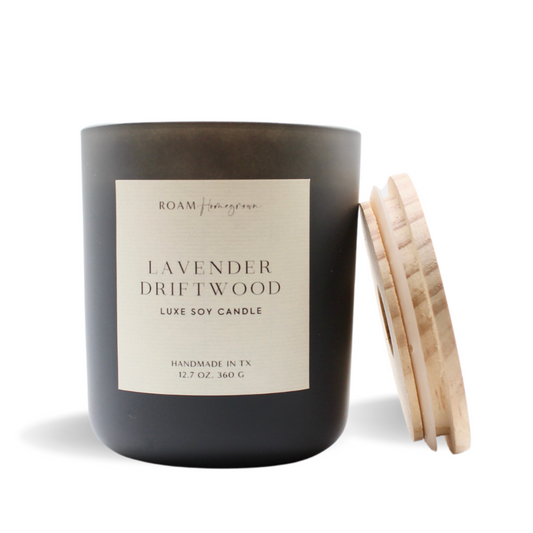 Lavender Driftwood handpoured strong scented soy candle