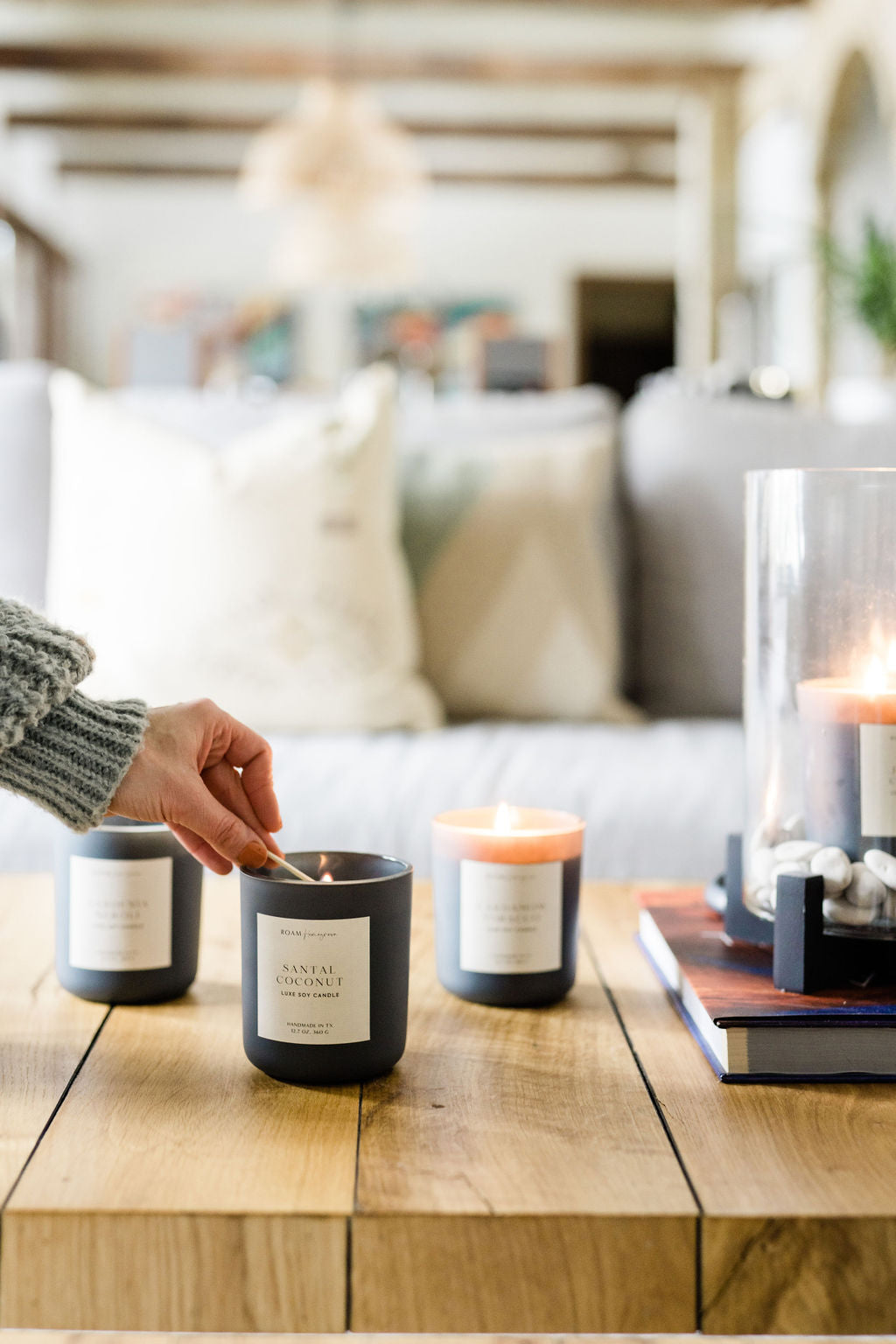 Santal Coconut Luxe Smoke Candle - ROAM Homegrown