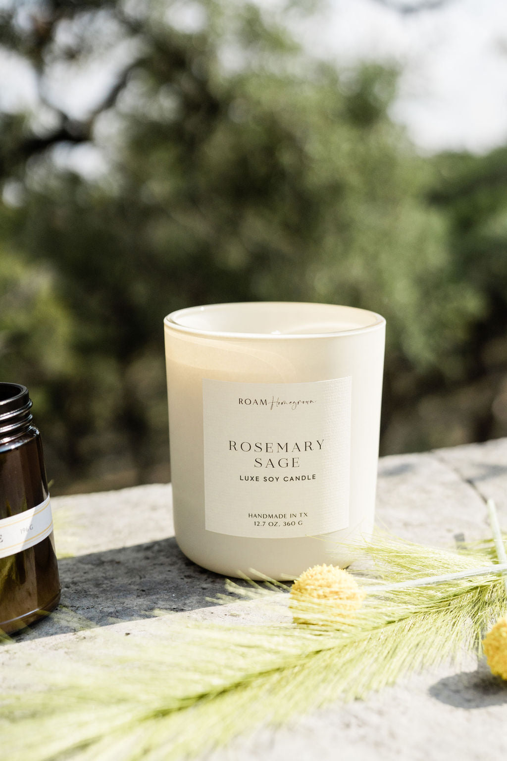 rosemary sage luxe soy candle by roam homegrown