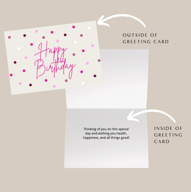 happy birthday gift set with personalized greeting card 